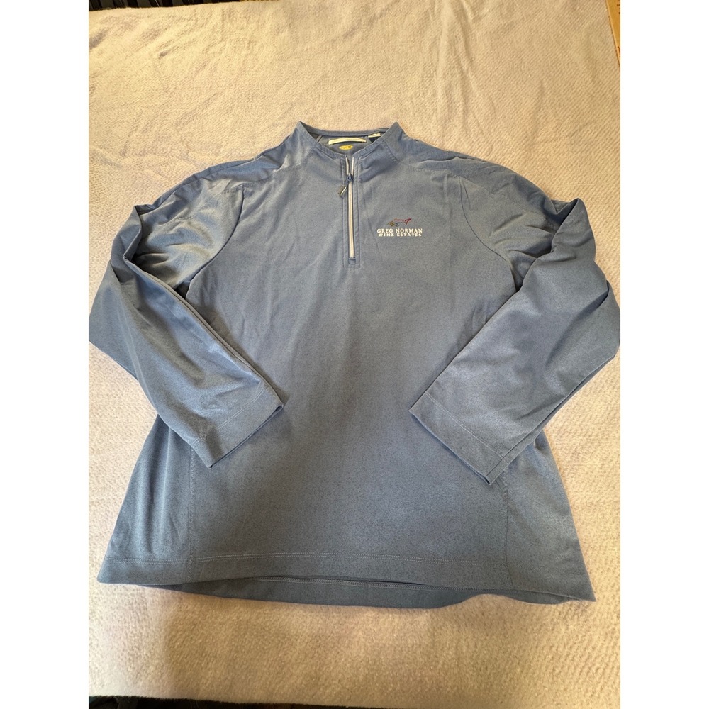 Greg Norman Wine Estates Blue‎ Quarter Zip Pullover PlayDry Golf Top Womens XL